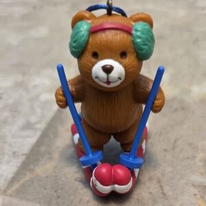 1990s Avon "BEAR ON SKIS" Frosty Treats Christmas ~2.5" Ornament